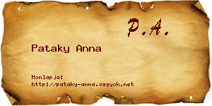 Pataky Anna névjegykártya